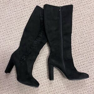 Impo Elegant Black Knee-High Boots faux suede 7.5